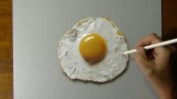 آموزش نقاشی تخم مرغ نیمرو به صورت سه بعدی