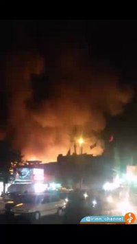 تصویر آتش‌ سوزی در کارگاه چوب‌ بری در قم