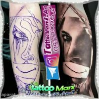 تاتو صورت دختر روی ساعد دست