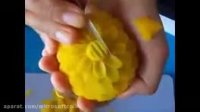 آموزش میوه آرایی - طرح گل روی کدو تنبل