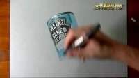 آموزش نقاشی قوطی کنسرو لوبیا - سه بعدی