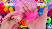 میکس کردن اسلایم  آبنبات های پپا پیگ  قرص های رنگی  بازی و سرگرمی کودک