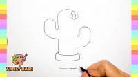 آموزش نقاشی کاکتوس - نقاشی کاکتوس کیوت - آموزش نقاشی کودکان