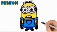 آموزش نقاشی به کودکان : طراحی شخصیت کارتونی مینیون