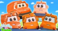کارتون 5 ماشین آشغالی کوچک با شعر شاد کودکانه انگلیسی