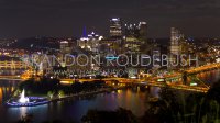 4K Scenic Night Timelapse Of Pittsburgh, PA Skyline From Mt Washington - Royalty Free Stock Footage