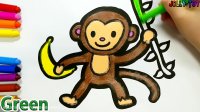 نقاشی میمون کودکانه با رنگ آمیزی