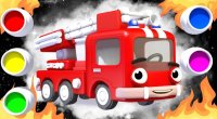 کارتون ماشین ها :: رنگ آمیزی ماشین آتش نشانی - آمبولانس - قطار  :: کلیپ شاد کودکانه