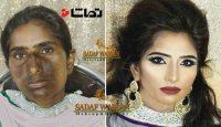 تاثیر عجیب میکاپ بر چهره این خانم