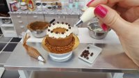 آشپزی مینیاتوری کیک شکلاتی واقعی
