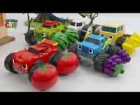 کارتون ماشین بازی کودکانه : ماشین ها با چرخ میوه ای