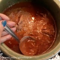 خورشت فسنجان در گمج سفالی