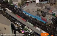 تصاویر هوایی از تشییع پیکر شهید حججی در تهران