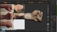 جعفر صیدی : آموزش زیبراش حرفه ای : حجاری دست انسان Zbrush Sculpting