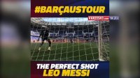شوت زیبای مسی در تمرینات بارسلونا