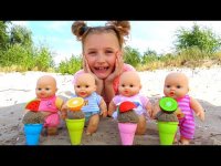 برنامه کودک دخترانه قشنگ : پولینا و بستنی برای نی نی ها