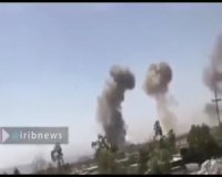 لحظه  اصابت موشک های سپاه به مقر تروریست های حزب دموکرات کردستان