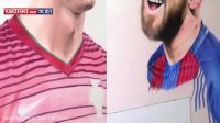 نقاشی زیبا و دیدنی از چهره مسی و رونالدو