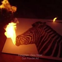 نقاشی شگفت انگیز با باروت