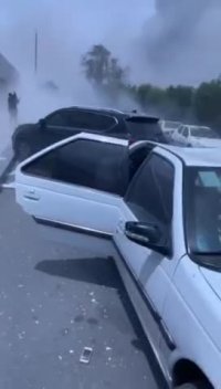 خسارت موج انفجار بندر عباس در اسکله شهید رجایی