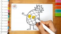 آموزش نقاشی آناناس  - آموزش نقاشی کودکان - نقاشی آسان - نقاشی کودک