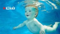 کلیپ دیدنی از شنا کردن و آب تنی نوزاد