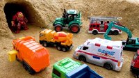 کلیپ ماشین کودکانه : نجات ماشین های اسباب بازی سنگین : بیل مکانیکی و کامیون حمل زباله