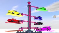 کارتون ماشین های رنگی : سرسره آبشار , پارکینگ متحرک و ریل قطار