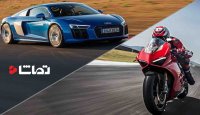 درگ تماشایی آئودی R8 با دوکاتی پانیگاله V4
