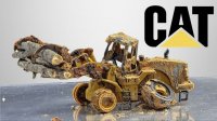 بازسازی ماشین زنگ زده و رها شده راهسازی CAT در جنگل
