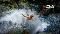 هیجان سرسره بازی در آبشار