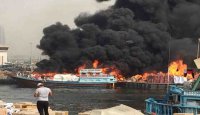 آتش گرفتن کشتی بوشهری در دبی