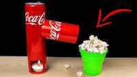 خلاقیت با وسایل دور ریختنی - ماشین پاپ کورن با قوطی نوشابه دور ریختنی