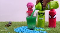 اسلایم بازی کودکانه | نحوه ساخت بطری های رنگین کمان | اسلایم توپ های استرس