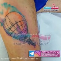 تتو بالون آبرنگی روی پا (بسیار زیبا)