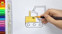 نقاشی جرثقیل | اموزش نقاشی ماشین جرثقیل کودکانه |نقاشی کامیون جرثقیل وسیله نقلیه