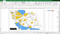 نمایش نمودارهای حبابی برروی نقشه ایران در اکسل