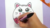 نقاشی گربه کودکانه و بامزه