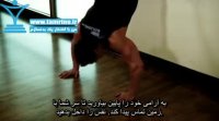 آموزش حرکت شنا روی دست شکم به دیوار Handstand Push-Ups