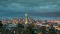 Beautiful Seattle Sunrise to Rain and Fog Timelapse - HD 2X Faster