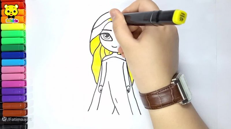 آموزش نقاشی دختر | نقاشی السا | نقاشی انا و السا | نقاشی دخترانه