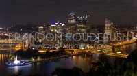 Scenic Night Timelapse Of Pittsburgh, PA Skyline From Mt Washington HD - Royalty Free Stock Footage
