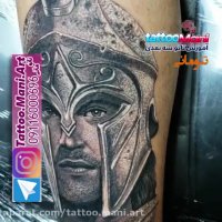 تاتو چهره گلادیاتور روی بدن