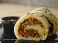 انواع غذا با گوشت چرخ کرده و برنج ( رولت برنج )