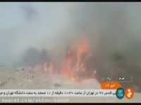 آتش سوزی در نخلستان های شهرستان سرباز