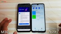 تست سرعت گوشی های گلکسی M30 و شیاومی Redmi note 7