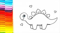 آموزش نقاشی حیوانات کودکانه _ نقاشی دایناسور با رنگ آمیزی