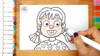 آموزش نقاشی صورت دختر - آموزش نقاشی کودکان - نقاشی دختر برای کودکان - نقاشی آسان