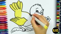 آموزش نقاشی کودکان -نقاشی گنجشک طلایی //نقاشی با ماژیک //بانوان سرگرمی (نقاشی)