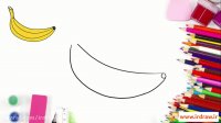 اموزش نقاشی موز -کودکانه -گام به گام